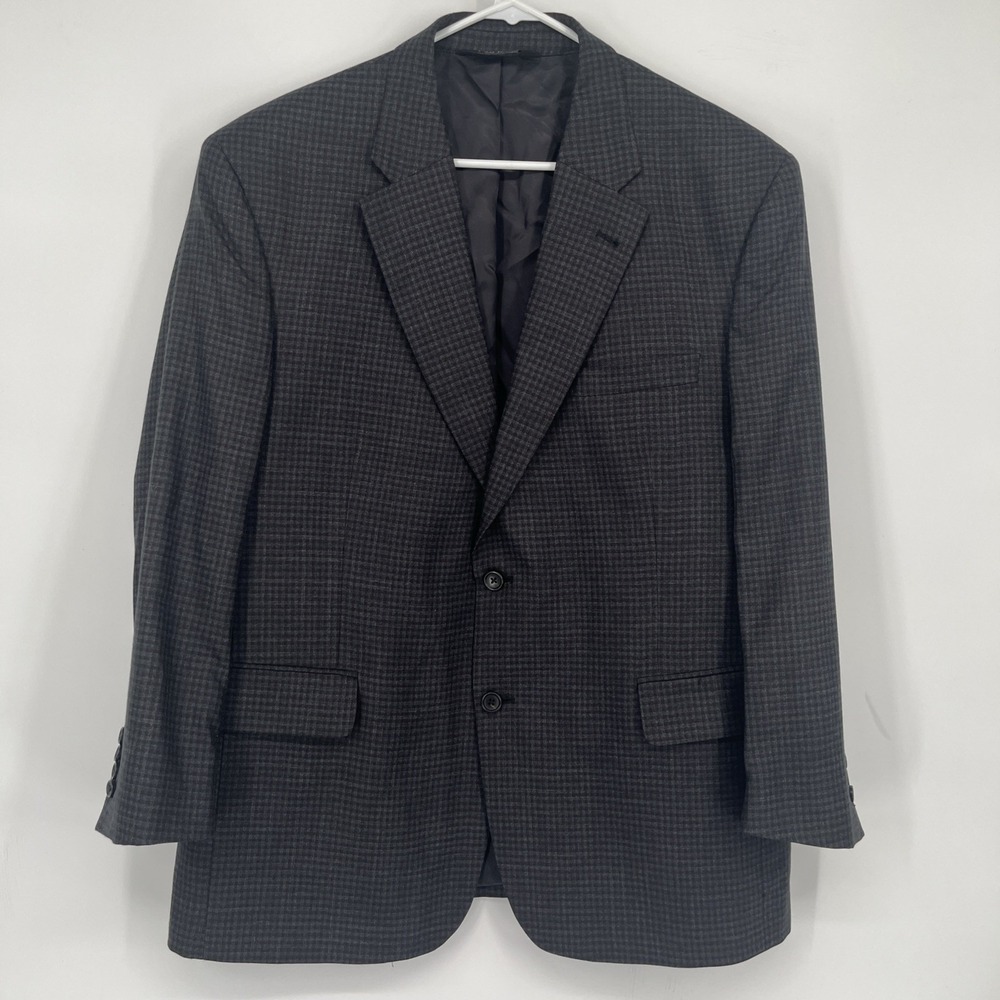 Jos A Bank Signature Collection Blazer Men's 44S Houndstooth Box Check Silk Wool